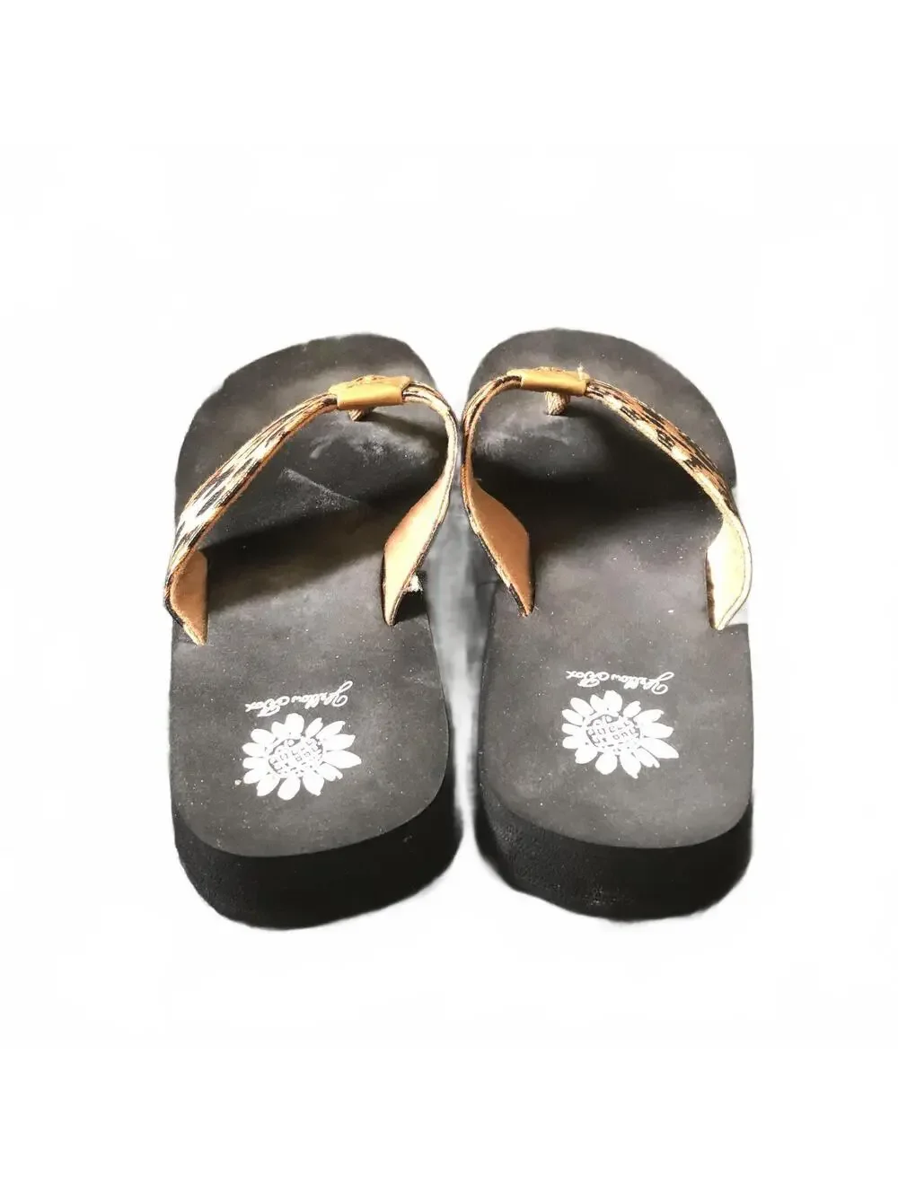 Yellow Box Leopard Print Thong Sandals Flip Flops Size 7 1/2 - Picture 7 of 9